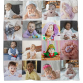 Ontwerp je eigen 16 fotocollage douchegordijn (Voorkant)