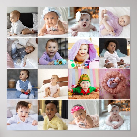 Ontwerp je eigen 16 fotocollage poster (Voorkant)