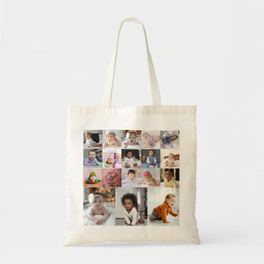 Ontwerp je eigen 18 fotocollage tote bag (Voorkant)