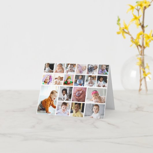 Ontwerp Je Eigen 19 Foto Collage Kaart (Gele Bloem)