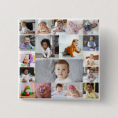 Ontwerp je eigen 19 fotocollage vierkante button 5,1 cm (Voorkant)