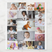 Ontwerp je eigen 19 fotocollage wijn etiket (Enkel label)