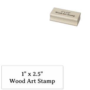 Ontwerp Je Eigen 1" x 2.5" Rubberen Houten Stempel