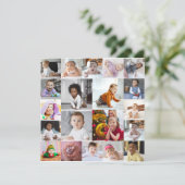 Ontwerp je eigen 20 fotocollage bedankkaart (Staand voorkant)