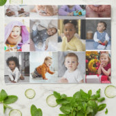 Ontwerp je eigen 20 fotocollage theedoek (Gevouwen)