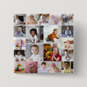 Ontwerp je eigen 20 fotocollage vierkante button 5,1 cm (Voorkant)