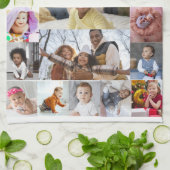 Ontwerp je eigen 21 fotocollage theedoek (Gevouwen)