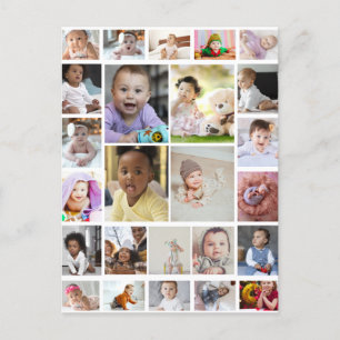 Ontwerp je eigen 25 foto collage poster briefkaart