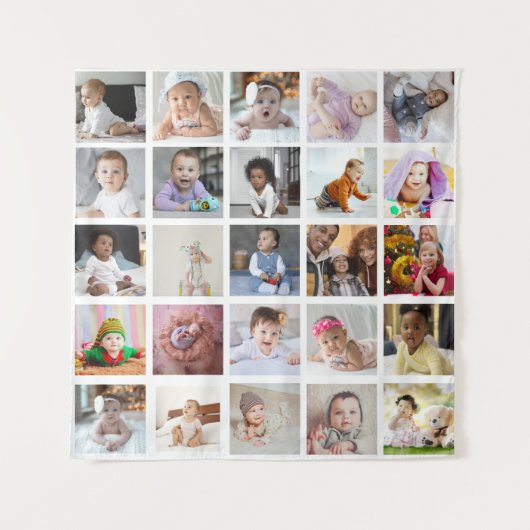 Ontwerp je eigen 25 fotocollage wandkleed (Voorkant)