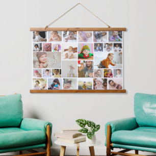 Ontwerp je eigen 30 fotocollage hangend wandkleed