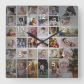 Ontwerp je eigen 35 fotocollage vierkante klok (Voorkant)