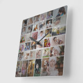 Ontwerp je eigen 35 fotocollage vierkante klok (Hoek)