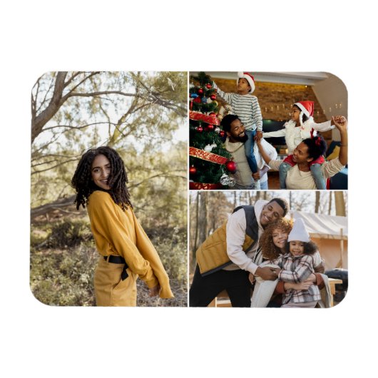 Ontwerp je eigen 3 fotocollage magneet (Horizontaal)