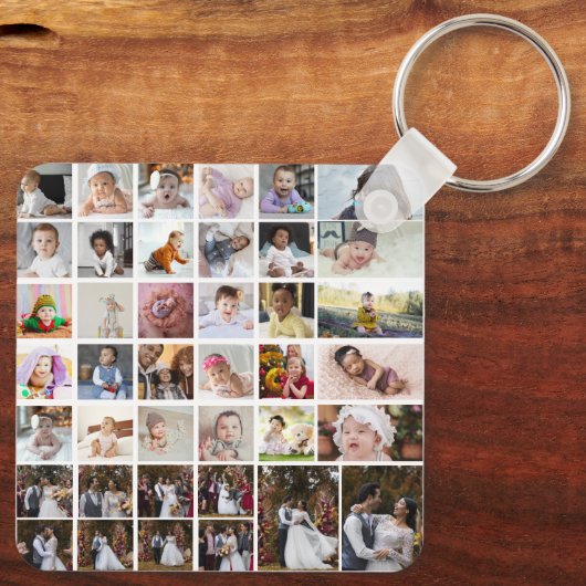 Ontwerp je eigen 40 fotocollage sleutelhanger (Achterkant)