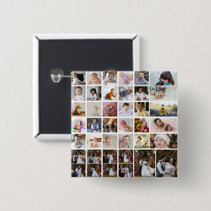 Ontwerp je eigen 40 fotocollage vierkante button 5,1 cm