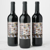 Ontwerp je eigen 40 fotocollage wijn etiket (Flessen)