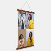 Ontwerp je eigen 4 fotocollage hangend wandkleed (Gebogen)