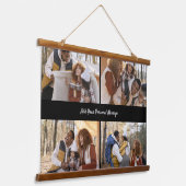 Ontwerp je eigen 4 fotocollage hangend wandkleed (Gebogen)