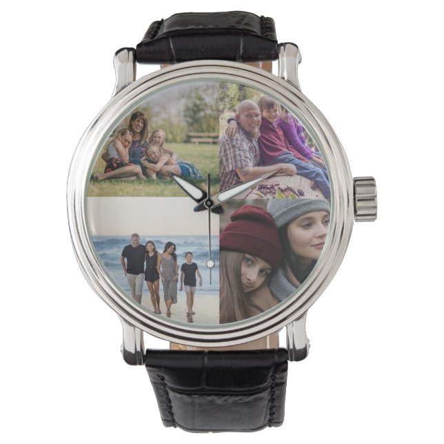 Ontwerp je eigen 4 fotocollage horloge (Voorkant)