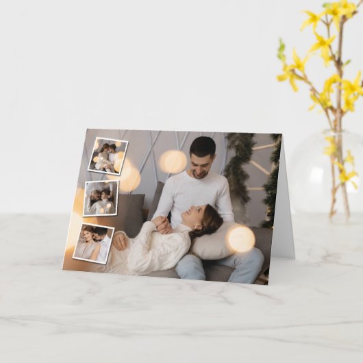 Ontwerp je eigen 4 fotocollage kaart (Gele Bloem)