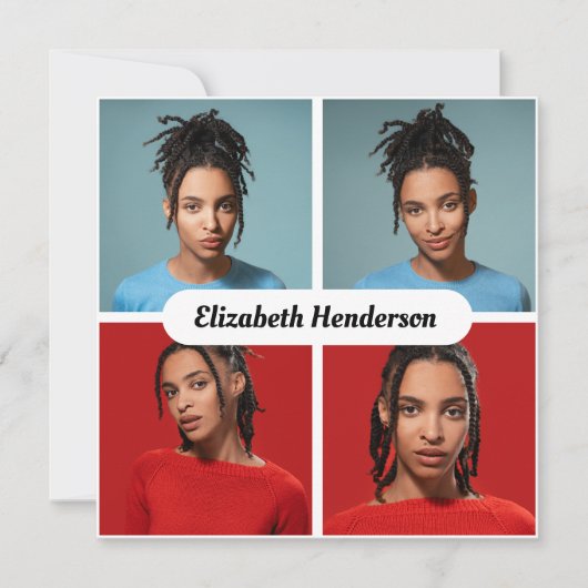 Ontwerp je eigen 4 fotocollage kaart (Voorkant)