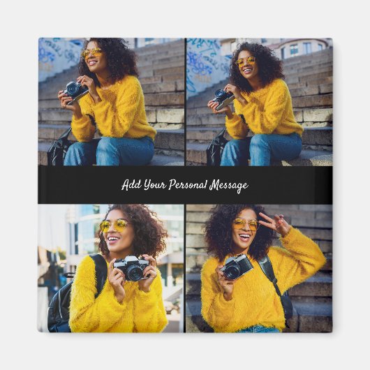 Ontwerp je eigen 4 fotocollage magneet (Voorkant)