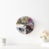 Ontwerp je eigen 4 fotocollage ronde klok (Huis)