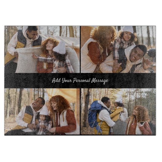 Ontwerp je eigen 4 fotocollage snijplank (Voorkant)