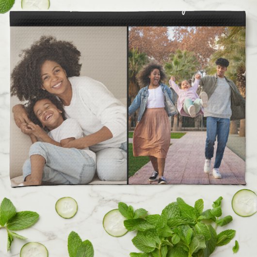 Ontwerp je eigen 4 fotocollage theedoek (Gevouwen)