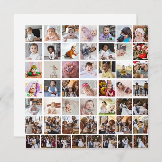 Ontwerp je eigen 50 fotocollage aankondiging (Voorkant / Achterkant)