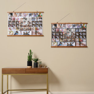 Ontwerp je eigen 50 fotocollage hangend wandkleed