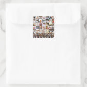Ontwerp je eigen 50 fotocollage vierkante sticker (Tas)