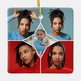 Ontwerp Je Eigen 5 Foto Collage Keramisch Ornament