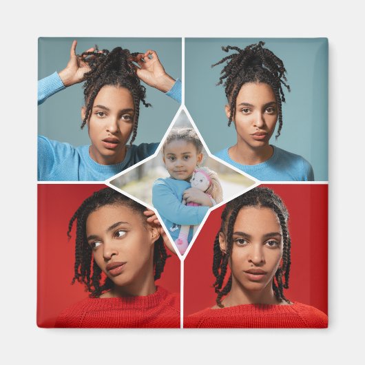 Ontwerp Je Eigen 5 Foto Collage Magneet (Voorkant)