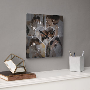 Ontwerp Je Eigen 5 Foto Collage Vierkante Klok