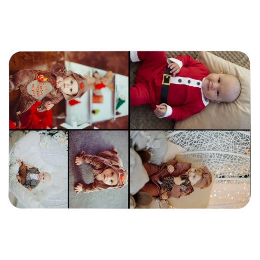 Ontwerp je eigen 5 fotocollage magneet (Horizontaal)