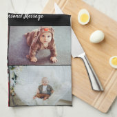 Ontwerp je eigen 5 fotocollage theedoek (Quarter Fold)