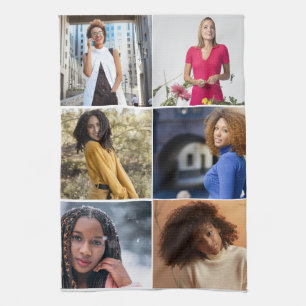 Ontwerp je eigen 6 fotocollage theedoek