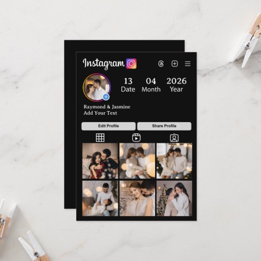 Ontwerp Je Eigen 7 Foto Collage Kaart (Voorkant / Achterkant in situ)