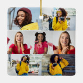 Ontwerp je eigen 7 fotocollage keramisch ornament (Achterkant)