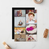 Ontwerp je eigen 7 fotocollage notitiekaartje (Voorkant / Achterkant in situ)