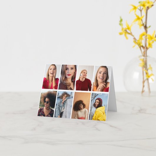 Ontwerp Je Eigen 8 Foto Collage Kaart (Gele Bloem)