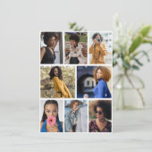 Ontwerp je eigen 8 fotocollage aankondiging (Staand voorkant)