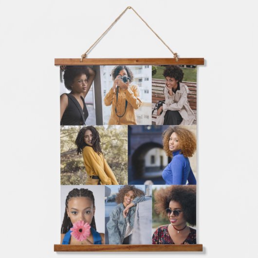 Ontwerp je eigen 8 fotocollage hangend wandkleed (Voorkant)