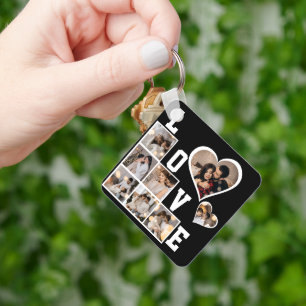 Ontwerp je eigen 8 fotocollage sleutelhanger