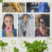 Ontwerp je eigen 8 fotocollage theedoek (Gevouwen)