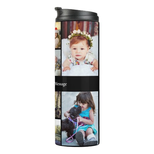 Ontwerp je eigen 8 fotocollage thermosbeker (Geroteerd rechts)