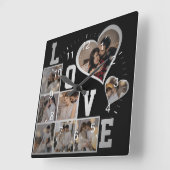 Ontwerp je eigen 8 fotocollage vierkante klok (Hoek)