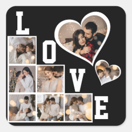 Ontwerp je eigen 8 fotocollage vierkante sticker