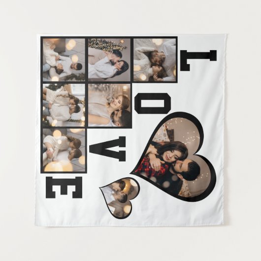 Ontwerp je eigen 8 fotocollage wandkleed (Voorkant (horizontaal))